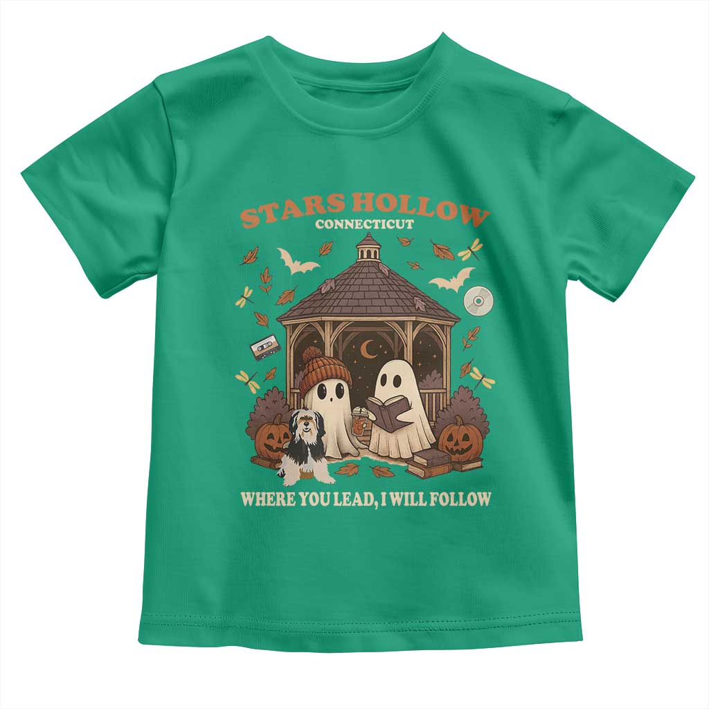 Halloween Stars Hollow Toddler T Shirt Retro Book Lover Cute Ghost Fall Pumpkin - Wonder Print Shop