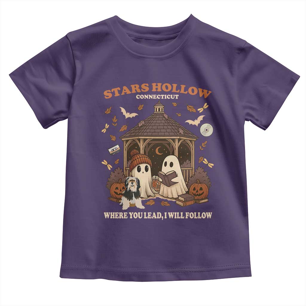 Halloween Stars Hollow Toddler T Shirt Retro Book Lover Cute Ghost Fall Pumpkin - Wonder Print Shop