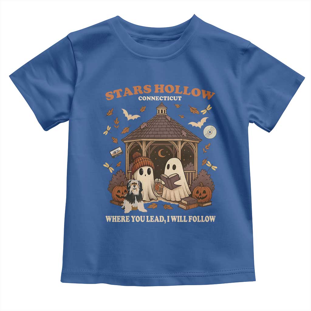Halloween Stars Hollow Toddler T Shirt Retro Book Lover Cute Ghost Fall Pumpkin - Wonder Print Shop