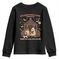 Halloween Stars Hollow Youth Sweatshirt Retro Book Lover Cute Ghost Fall Pumpkin - Wonder Print Shop