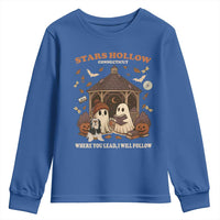 Halloween Stars Hollow Youth Sweatshirt Retro Book Lover Cute Ghost Fall Pumpkin - Wonder Print Shop