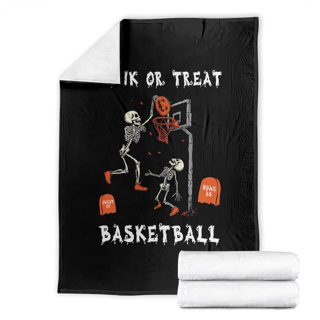 Halloween Skeleton Basketball Throw Blanket Funny Basketballer Sports Player - Wonder Print Shop