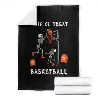 Halloween Skeleton Basketball Throw Blanket Funny Basketballer Sports Player - Wonder Print Shop