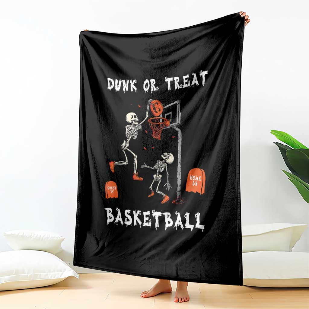 Halloween Skeleton Basketball Throw Blanket Funny Basketballer Sports Player - Wonder Print Shop
