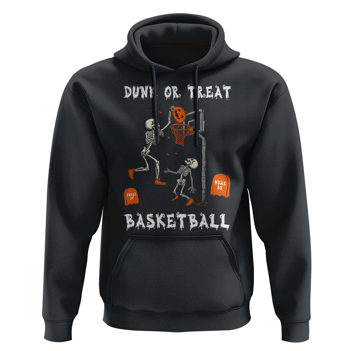 Halloween Skeleton Basketball Hoodie Funny Basketballer Sports Player - Wonder Print Shop