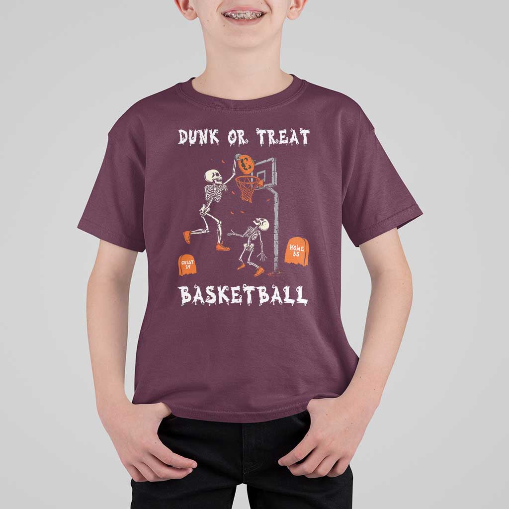 Halloween Skeleton Basketball T Shirt For Kid Funny Basketballer Sports Player - Wonder Print Shop