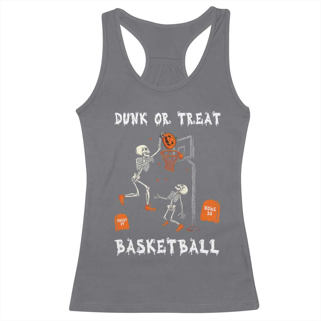Halloween Skeleton Basketball Racerback Tank Top Funny Basketballer Sports Player - Wonder Print Shop