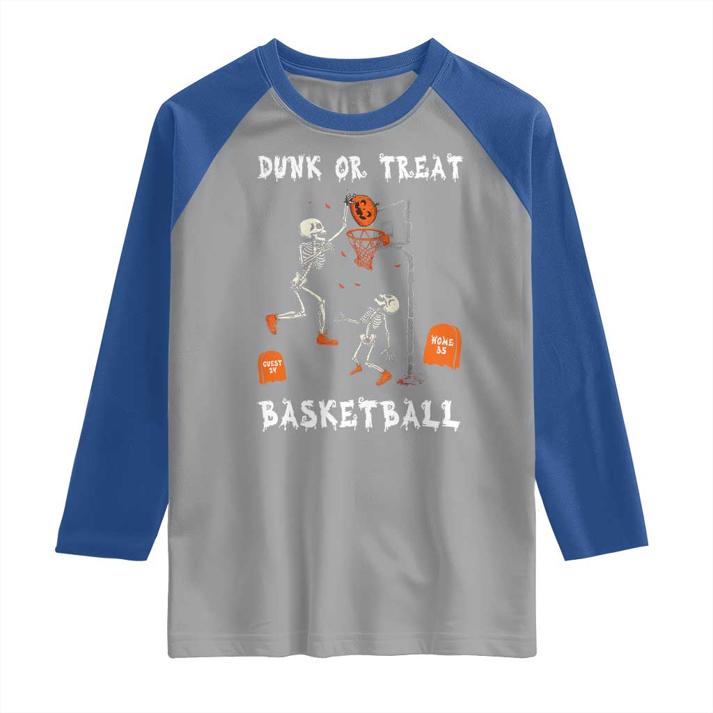 Halloween Skeleton Basketball Raglan Shirt Funny Basketballer Sports Player - Wonder Print Shop
