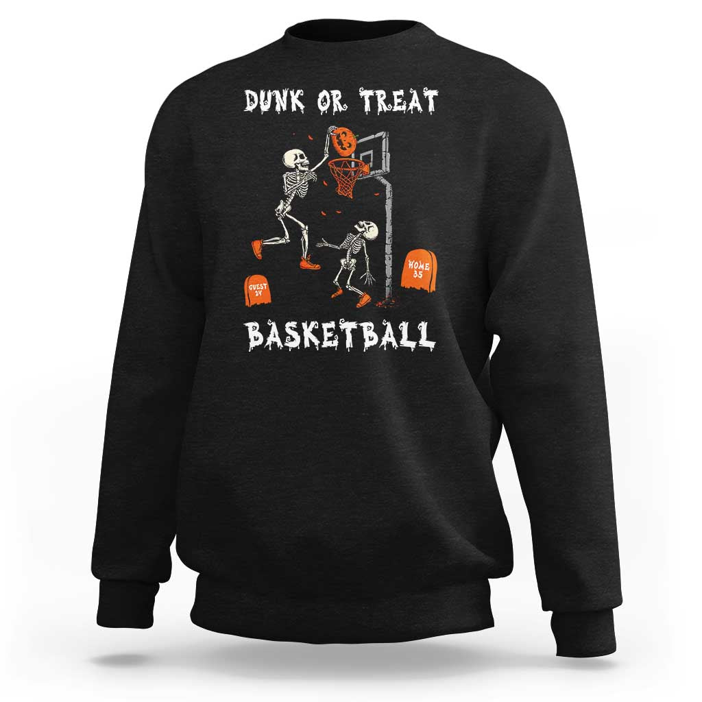 Halloween Skeleton Basketball Sweatshirt Funny Basketballer Sports Player - Wonder Print Shop