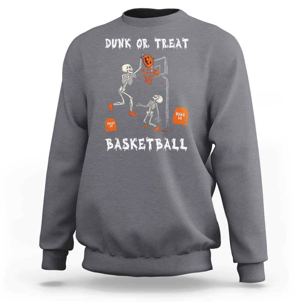 Halloween Skeleton Basketball Sweatshirt Funny Basketballer Sports Player - Wonder Print Shop
