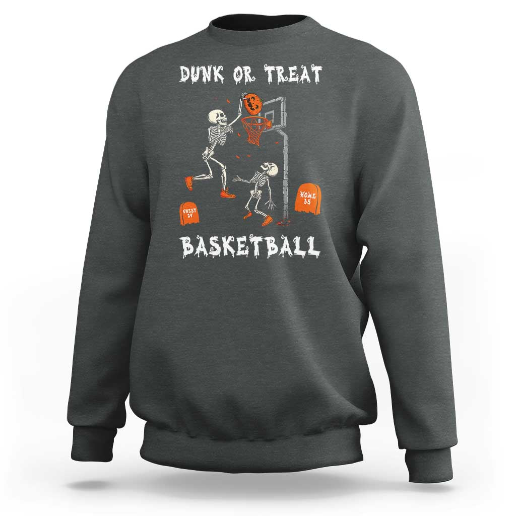 Halloween Skeleton Basketball Sweatshirt Funny Basketballer Sports Player - Wonder Print Shop