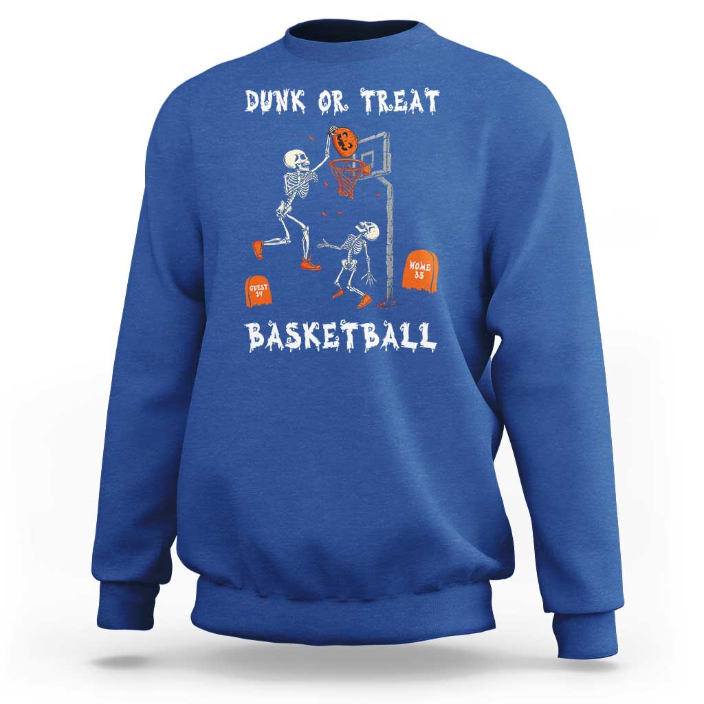 Halloween Skeleton Basketball Sweatshirt Funny Basketballer Sports Player - Wonder Print Shop