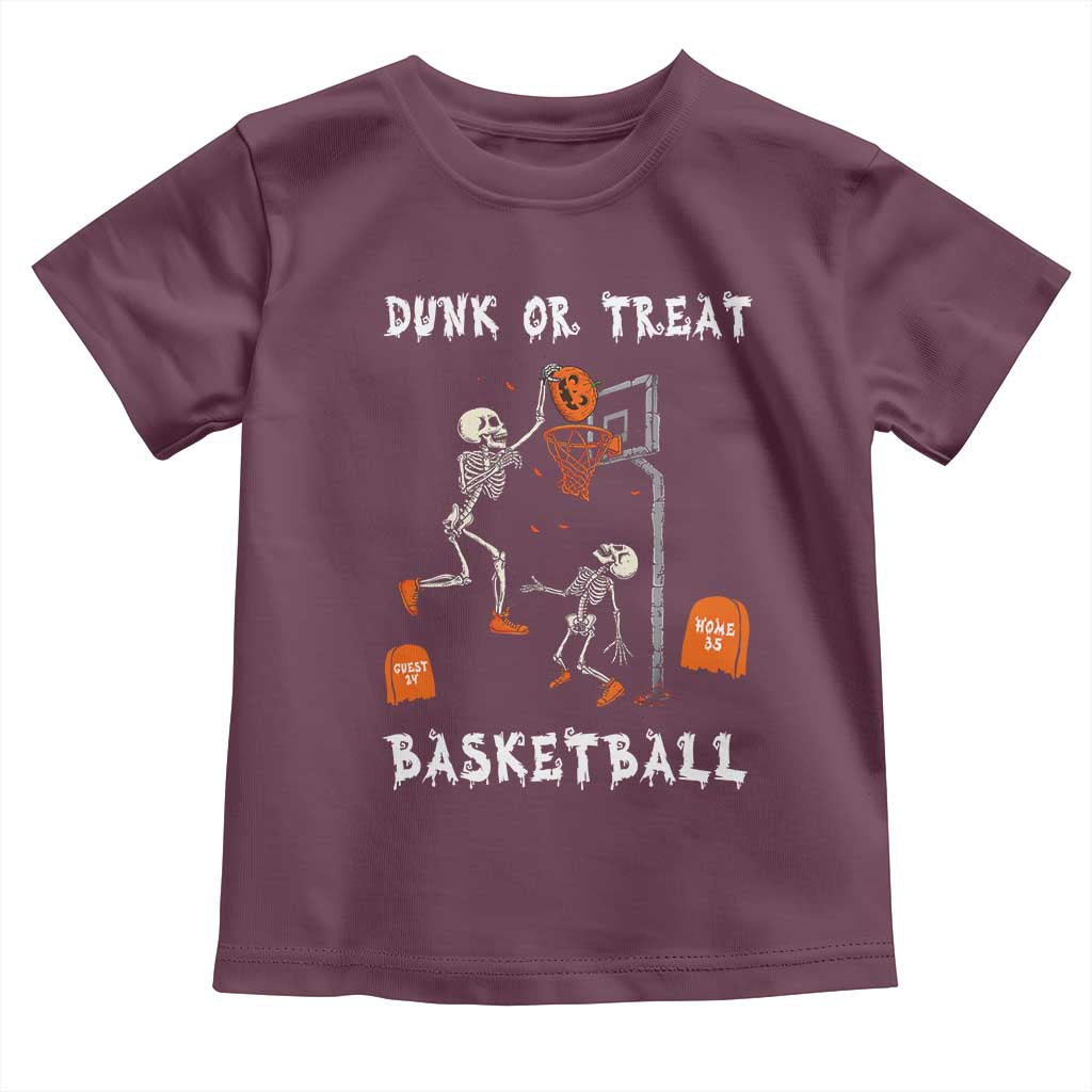 Halloween Skeleton Basketball Toddler T Shirt Funny Basketballer Sports Player - Wonder Print Shop