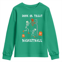 Halloween Skeleton Basketball Youth Sweatshirt Funny Basketballer Sports Player - Wonder Print Shop