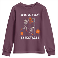 Halloween Skeleton Basketball Youth Sweatshirt Funny Basketballer Sports Player - Wonder Print Shop
