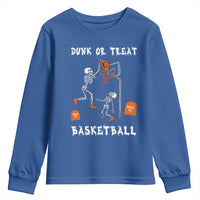 Halloween Skeleton Basketball Youth Sweatshirt Funny Basketballer Sports Player - Wonder Print Shop