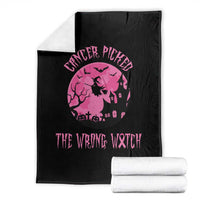 Breast Cancer Halloween Throw Blanket In October We Wear Pink Witch - Wonder Print Shop