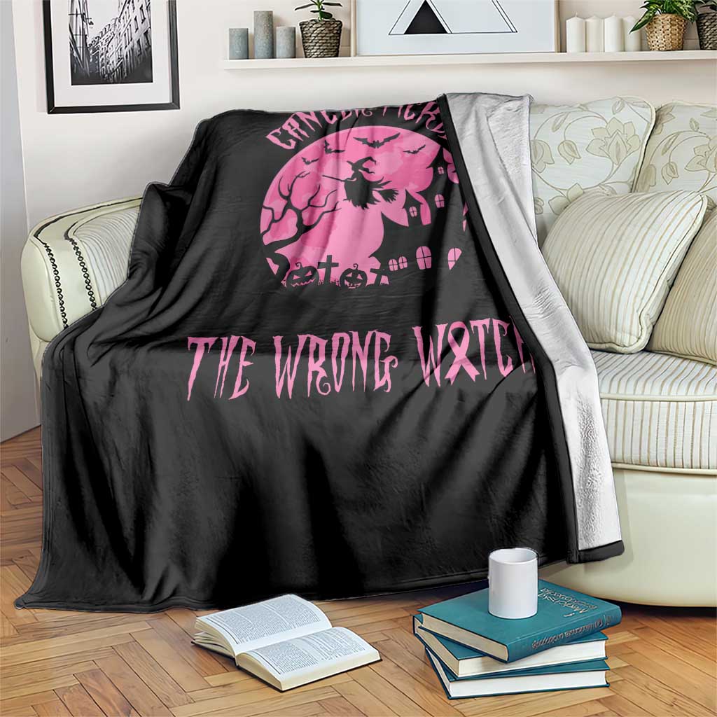 Breast Cancer Halloween Throw Blanket In October We Wear Pink Witch - Wonder Print Shop