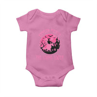 Breast Cancer Halloween Baby Onesie In October We Wear Pink Witch - Wonder Print Shop