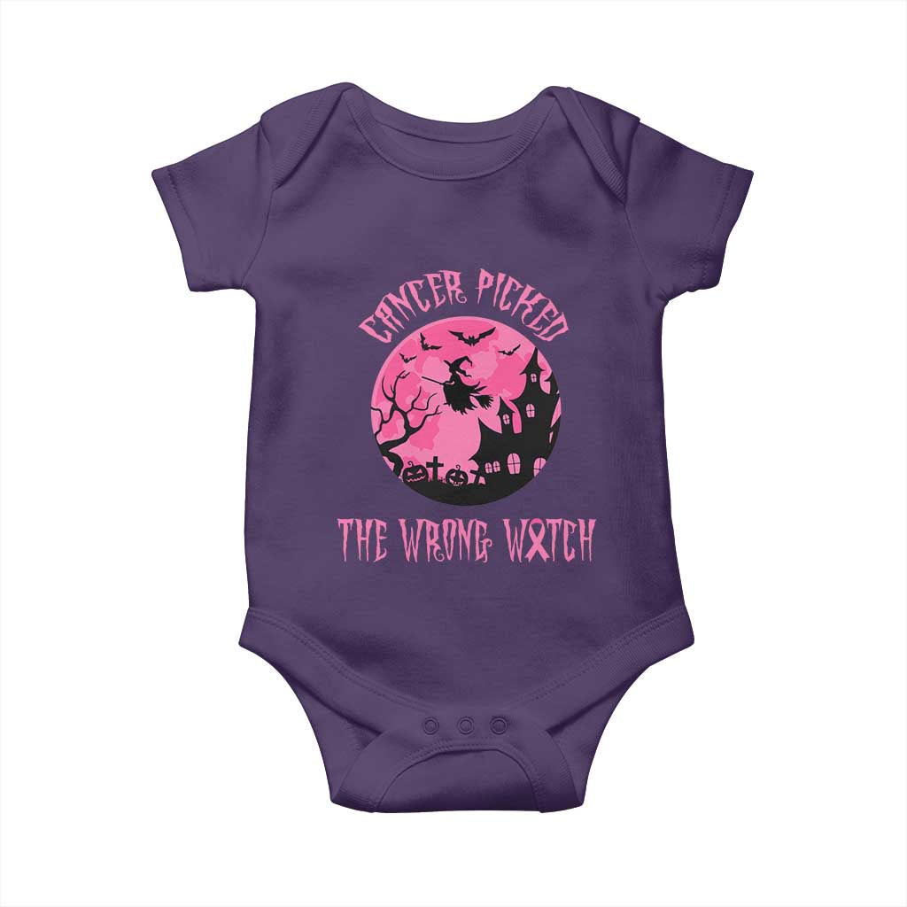Breast Cancer Halloween Baby Onesie In October We Wear Pink Witch - Wonder Print Shop