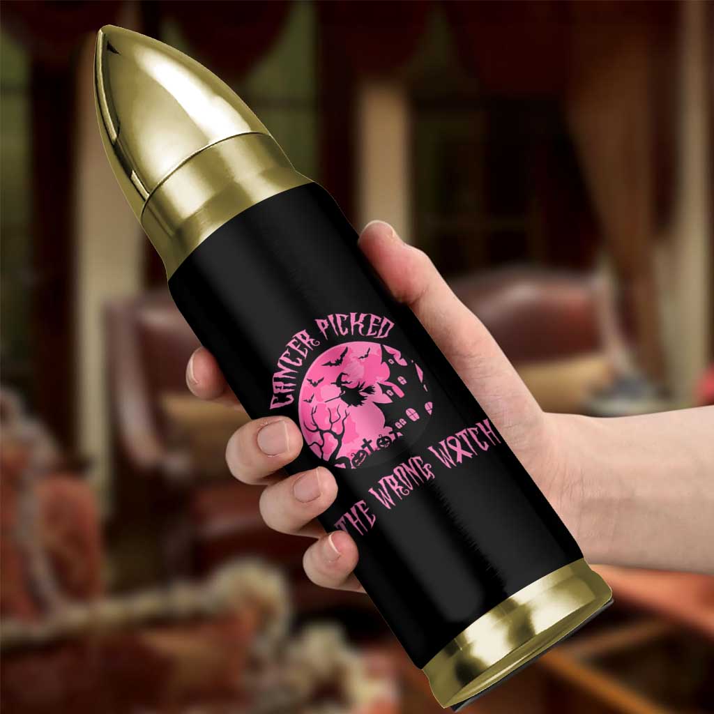 Breast Cancer Halloween Bullet Tumbler In October We Wear Pink Witch - Wonder Print Shop