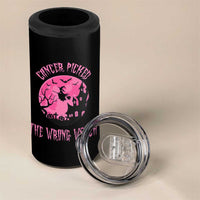 Breast Cancer Halloween 4 in 1 Can Cooler Tumbler In October We Wear Pink Witch - Wonder Print Shop