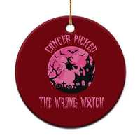Breast Cancer Halloween Ceramic Ornament In October We Wear Pink Witch - Wonder Print Shop