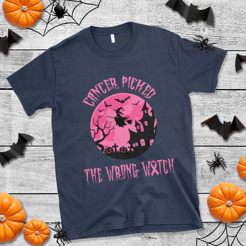 Breast Cancer Halloween T Shirt In October We Wear Pink Witch - Wonder Print Shop