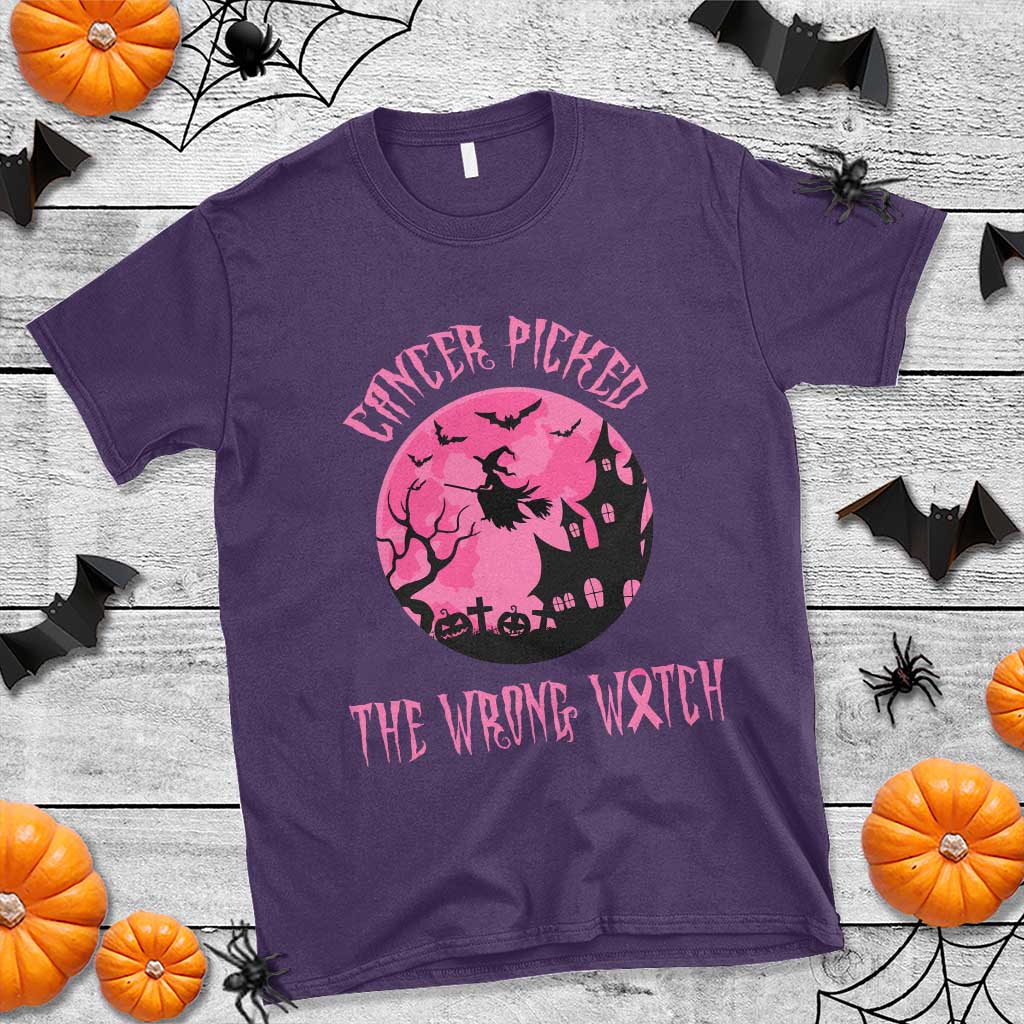 Breast Cancer Halloween T Shirt In October We Wear Pink Witch - Wonder Print Shop