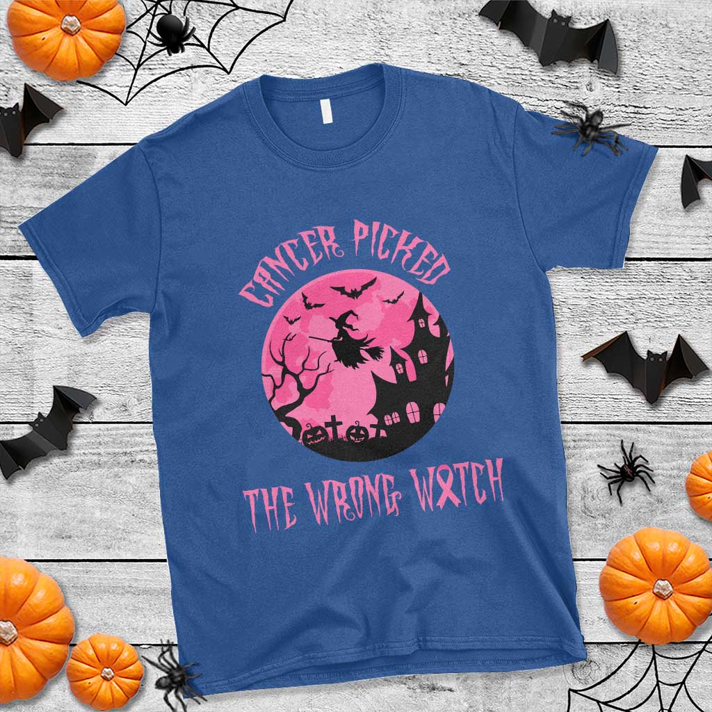 Breast Cancer Halloween T Shirt In October We Wear Pink Witch - Wonder Print Shop