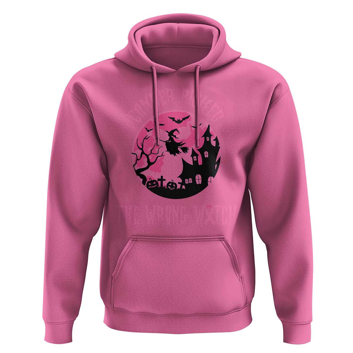 Breast Cancer Halloween Hoodie In October We Wear Pink Witch - Wonder Print Shop