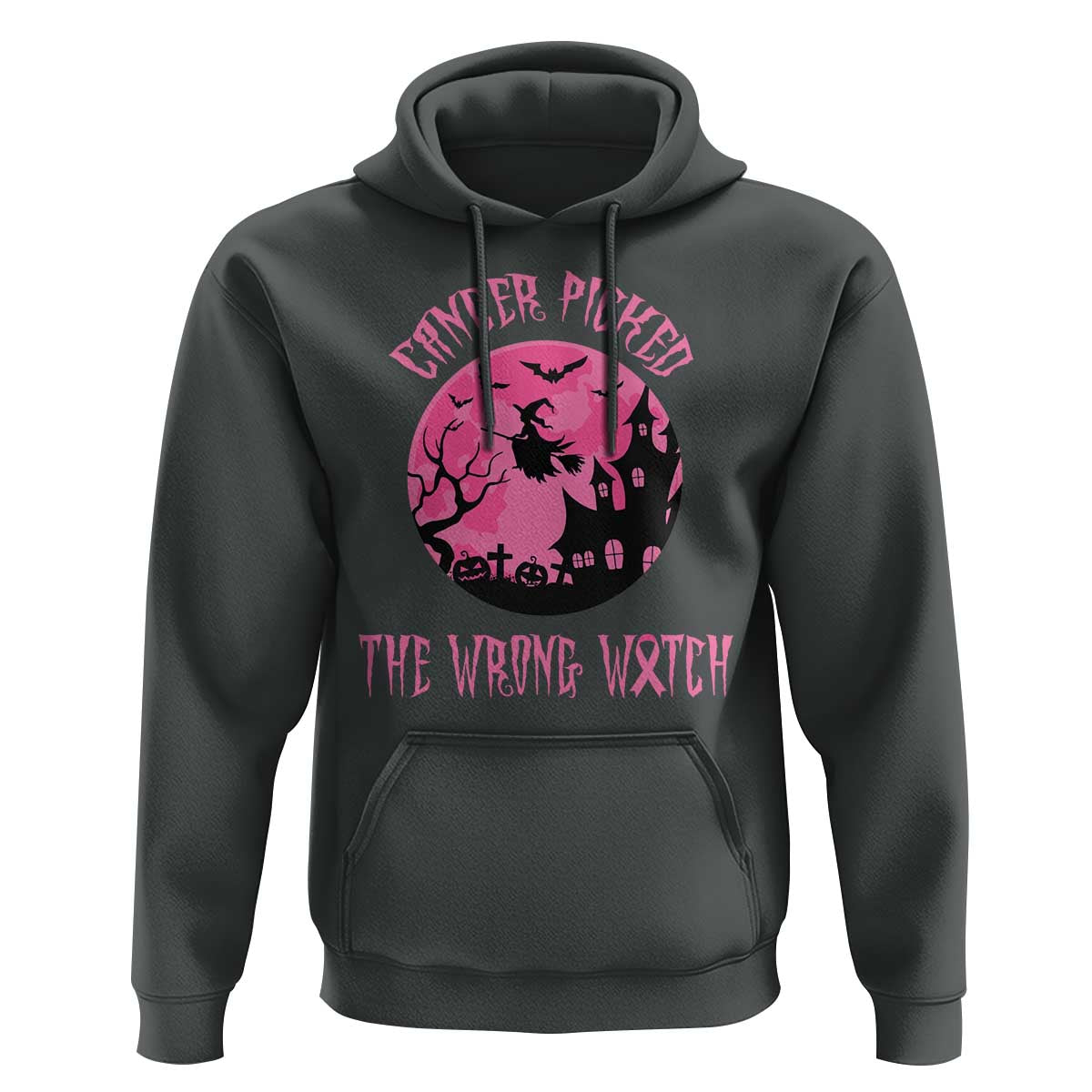 Breast Cancer Halloween Hoodie In October We Wear Pink Witch - Wonder Print Shop