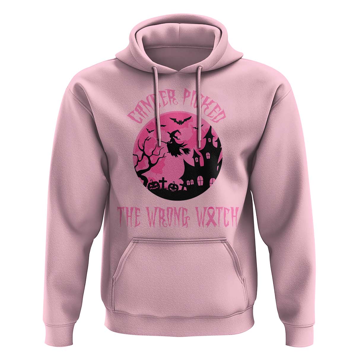 Breast Cancer Halloween Hoodie In October We Wear Pink Witch - Wonder Print Shop