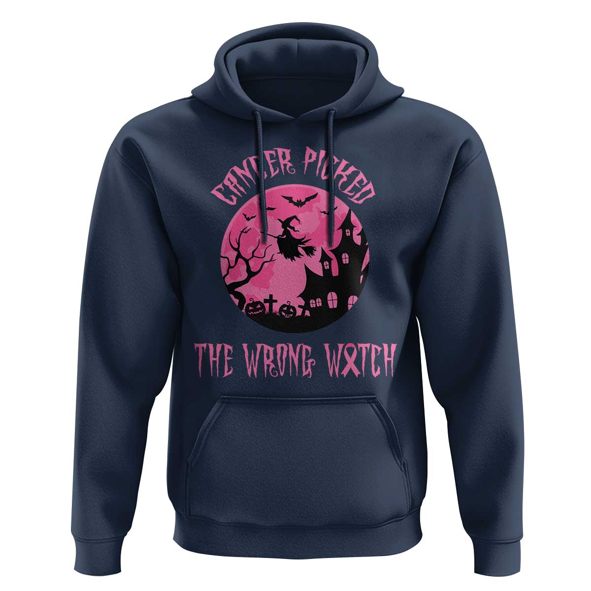 Breast Cancer Halloween Hoodie In October We Wear Pink Witch - Wonder Print Shop