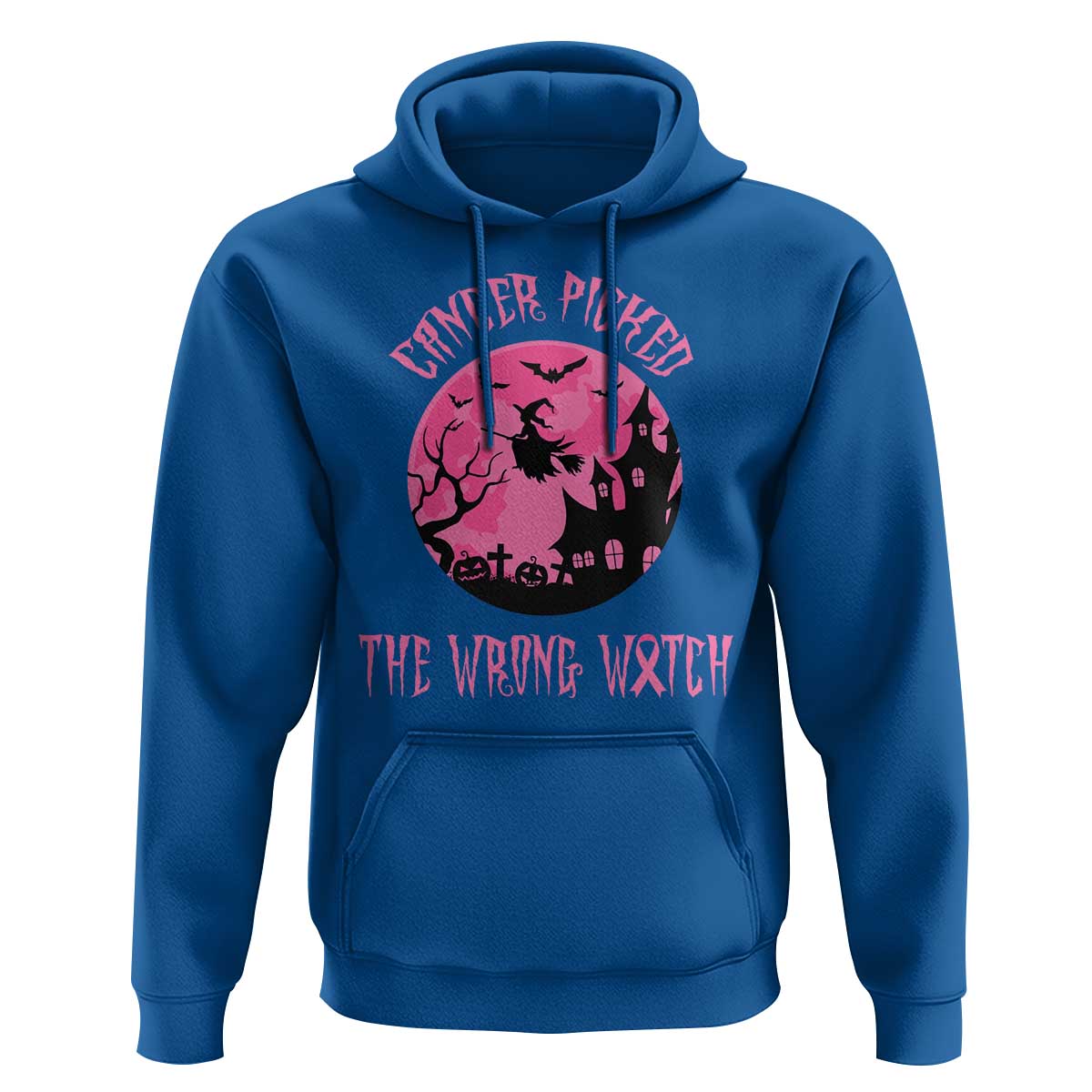 Breast Cancer Halloween Hoodie In October We Wear Pink Witch - Wonder Print Shop