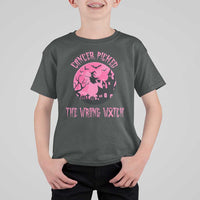 Breast Cancer Halloween T Shirt For Kid In October We Wear Pink Witch - Wonder Print Shop