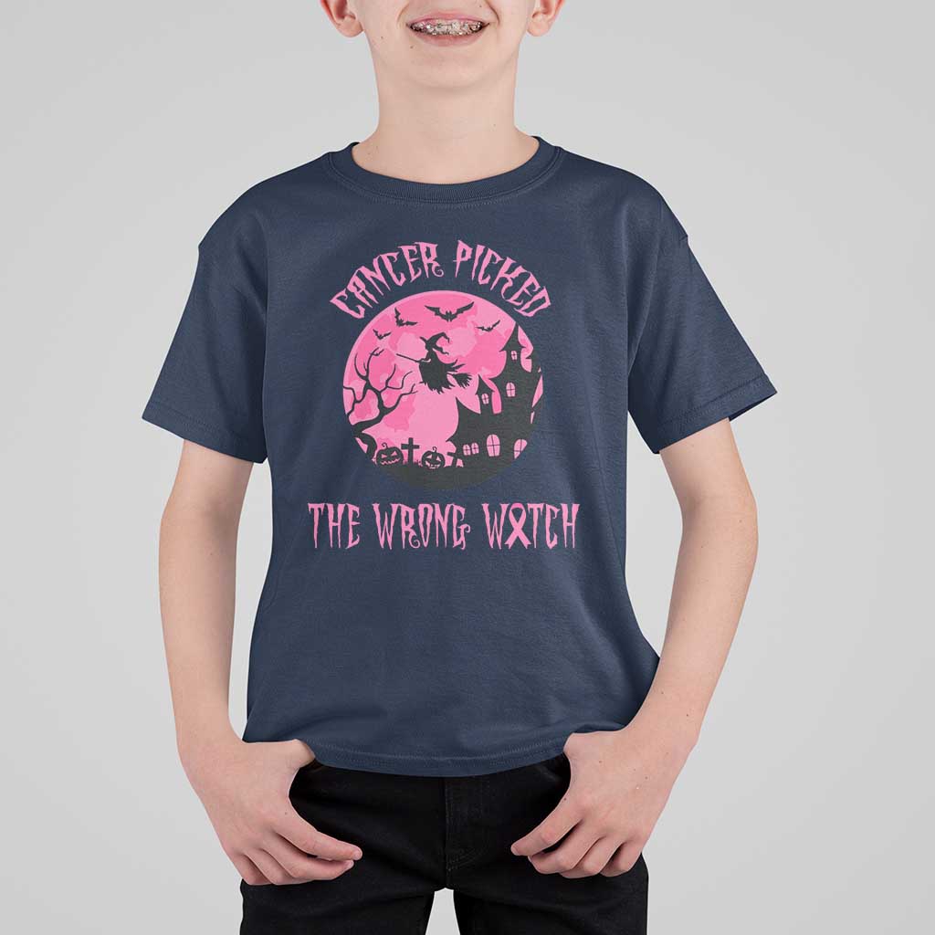Breast Cancer Halloween T Shirt For Kid In October We Wear Pink Witch - Wonder Print Shop