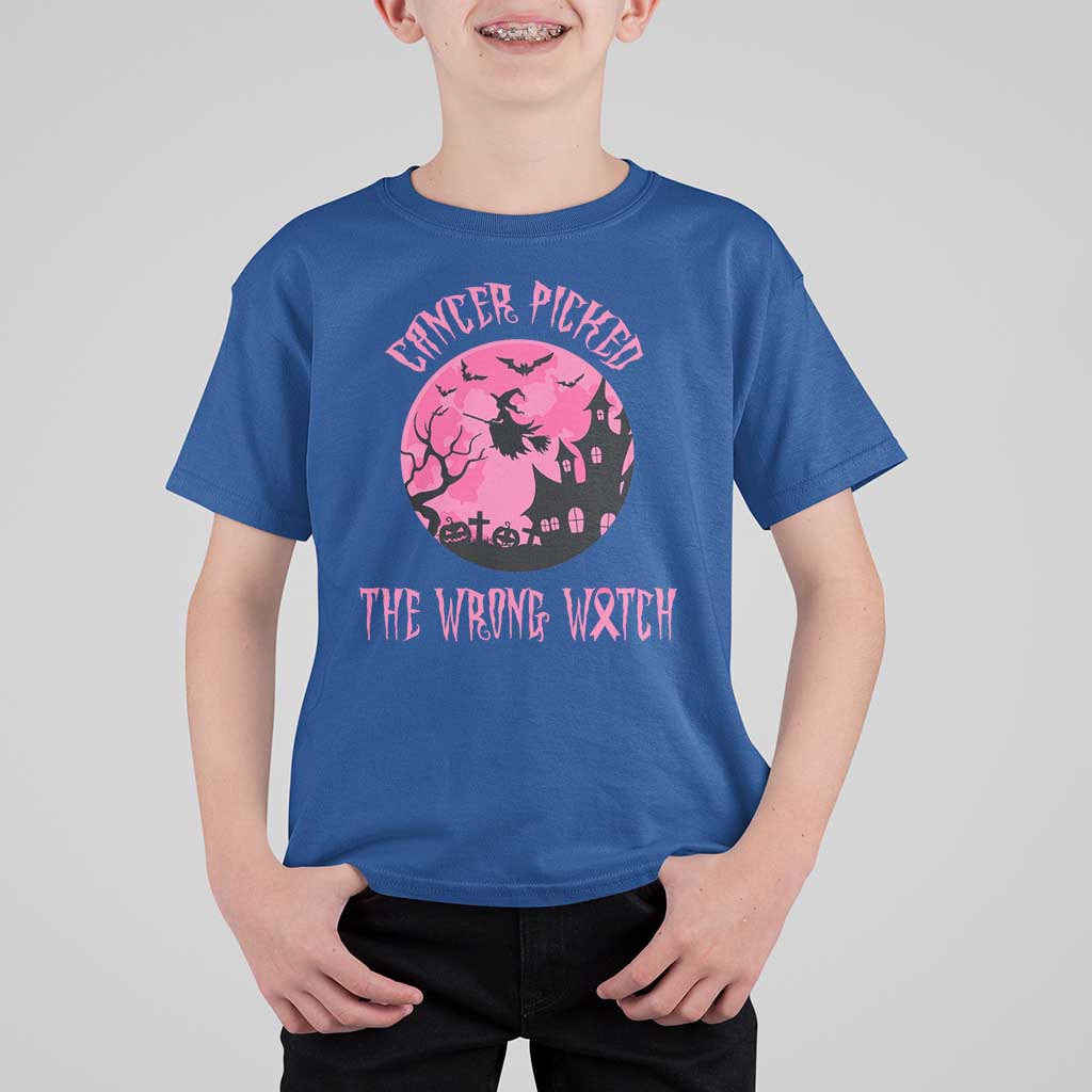 Breast Cancer Halloween T Shirt For Kid In October We Wear Pink Witch - Wonder Print Shop