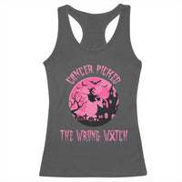 Breast Cancer Halloween Racerback Tank Top In October We Wear Pink Witch - Wonder Print Shop