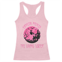 Breast Cancer Halloween Racerback Tank Top In October We Wear Pink Witch - Wonder Print Shop