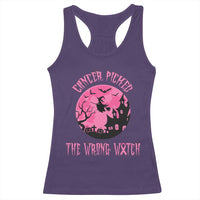Breast Cancer Halloween Racerback Tank Top In October We Wear Pink Witch - Wonder Print Shop