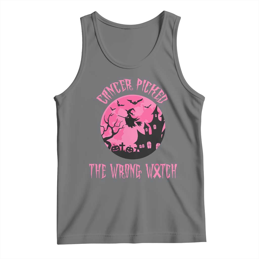 Breast Cancer Halloween Tank Top In October We Wear Pink Witch - Wonder Print Shop