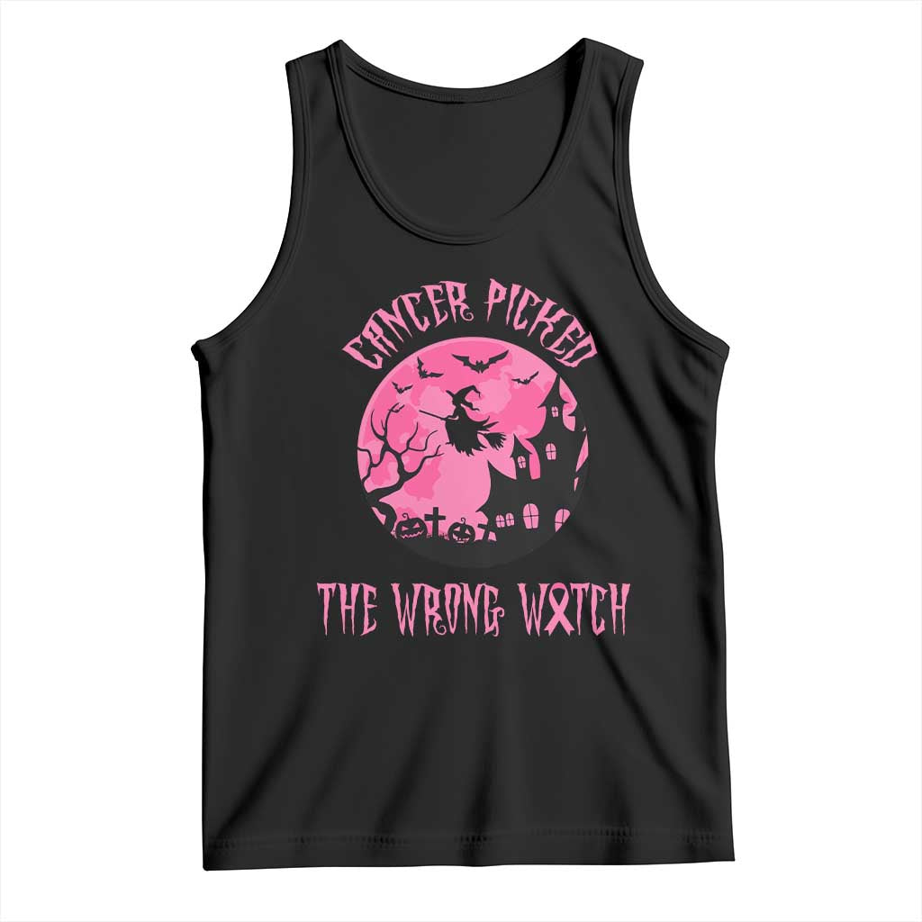 Breast Cancer Halloween Tank Top In October We Wear Pink Witch - Wonder Print Shop