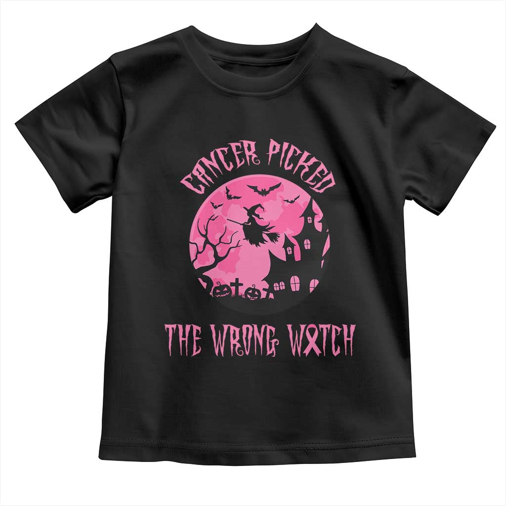 Breast Cancer Halloween Toddler T Shirt In October We Wear Pink Witch - Wonder Print Shop