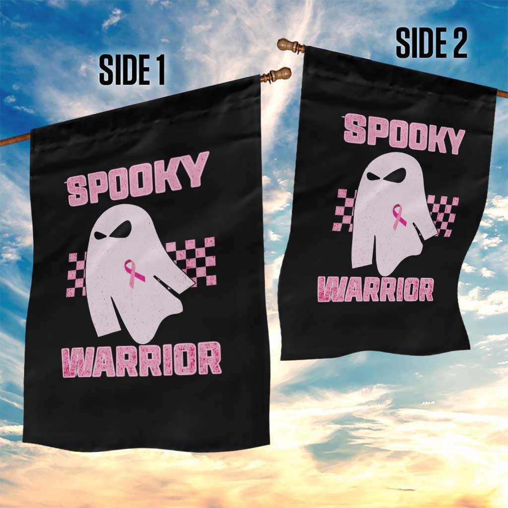 Breast Cancer Halloween Garden Flag Ghost Wear Pink Ribbon Spooky Warrior - Wonder Print Shop