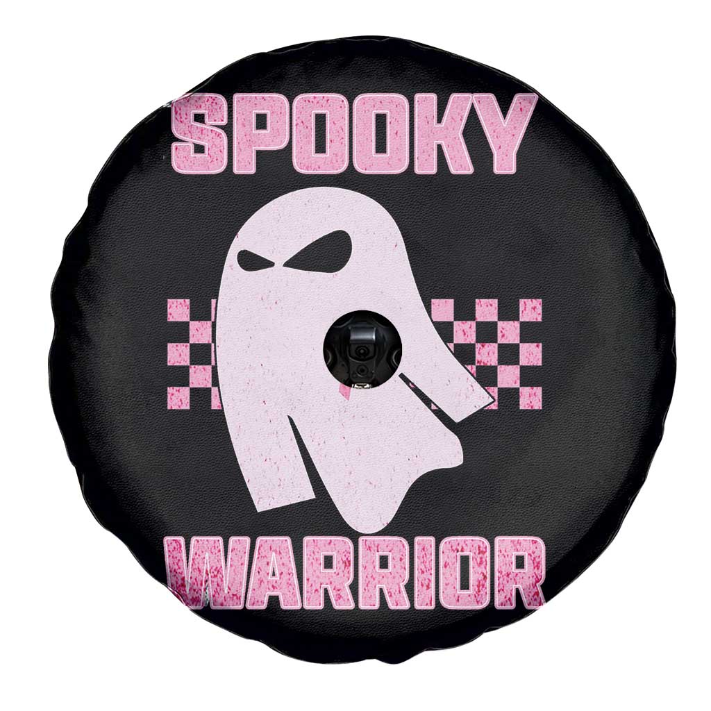 Breast Cancer Halloween Spare Tire Cover Ghost Wear Pink Ribbon Spooky Warrior - Wonder Print Shop