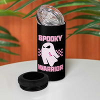 Breast Cancer Halloween 4 in 1 Can Cooler Tumbler Ghost Wear Pink Ribbon Spooky Warrior - Wonder Print Shop