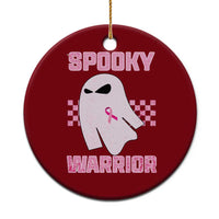 Breast Cancer Halloween Ceramic Ornament Ghost Wear Pink Ribbon Spooky Warrior - Wonder Print Shop