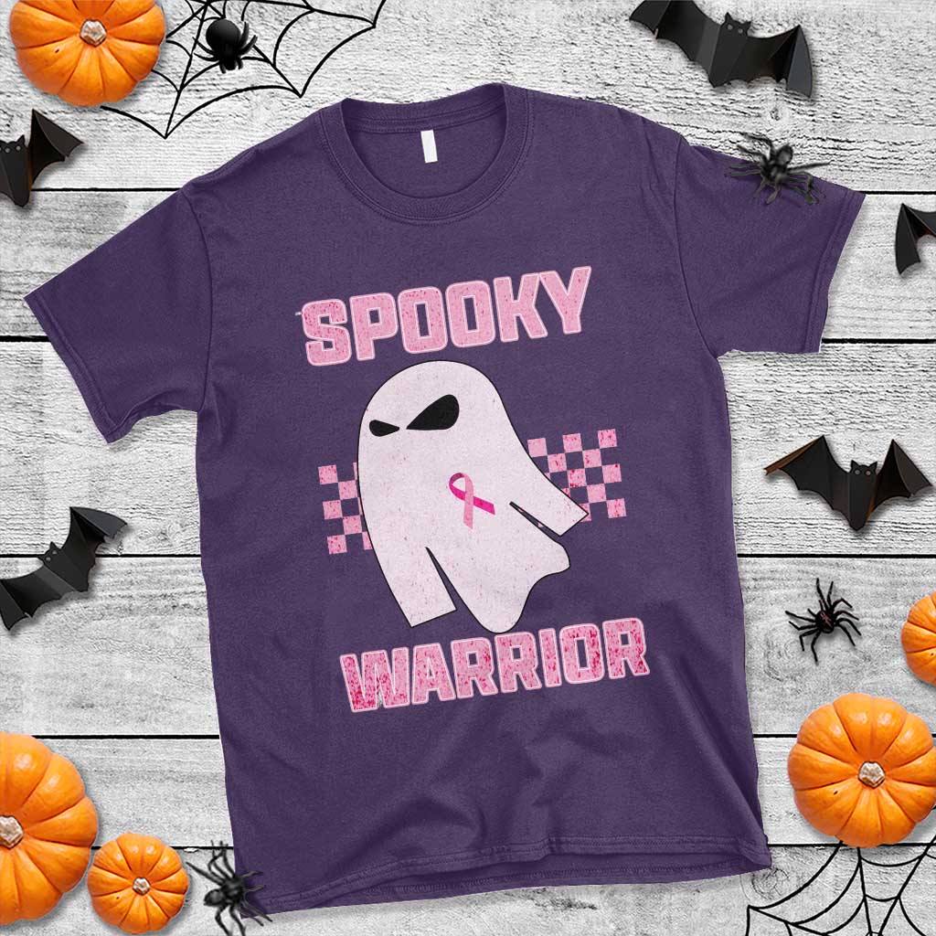 Breast Cancer Halloween T Shirt Ghost Wear Pink Ribbon Spooky Warrior - Wonder Print Shop