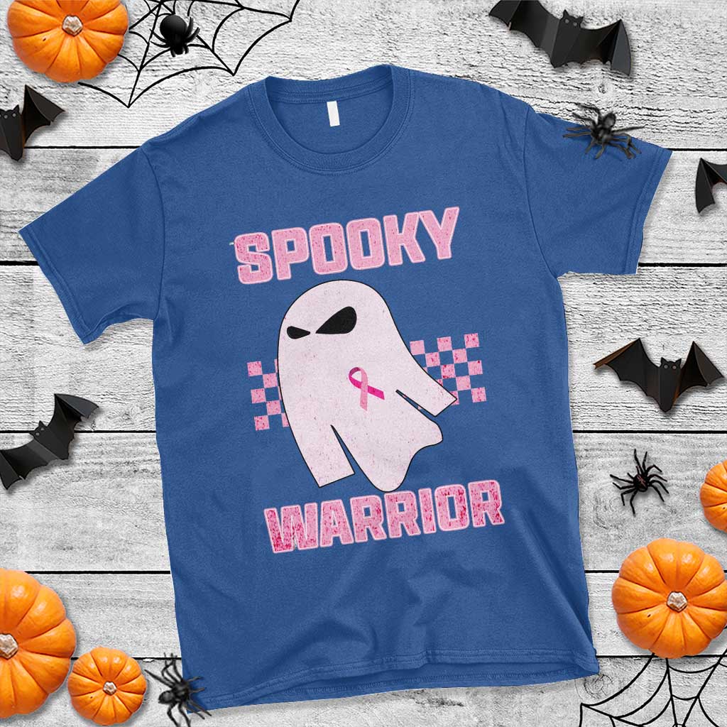 Breast Cancer Halloween T Shirt Ghost Wear Pink Ribbon Spooky Warrior - Wonder Print Shop